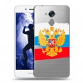 Полупрозрачный дизайнерский пластиковый чехол для Huawei Honor 6A Российский флаг