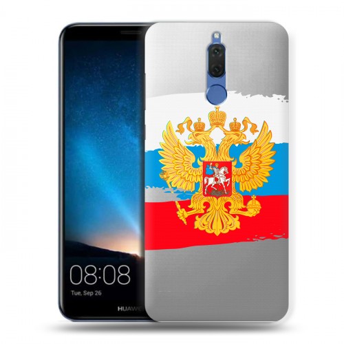 Полупрозрачный дизайнерский пластиковый чехол для Huawei Nova 2i Российский флаг