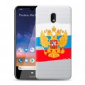 Полупрозрачный дизайнерский силиконовый чехол для Nokia 2.2 Российский флаг