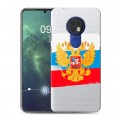 Полупрозрачный дизайнерский пластиковый чехол для Nokia 6.2 Российский флаг