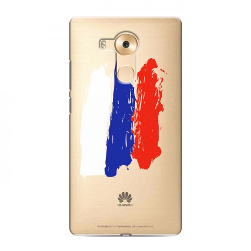 Полупрозрачный дизайнерский пластиковый чехол для Huawei Mate 8 Российский флаг