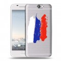 Полупрозрачный дизайнерский силиконовый чехол для HTC One A9 Российский флаг