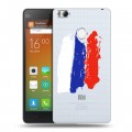 Полупрозрачный дизайнерский пластиковый чехол для Xiaomi Mi4S Российский флаг