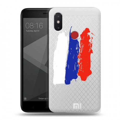 Полупрозрачный дизайнерский пластиковый чехол для Xiaomi Mi8 SE Российский флаг