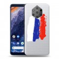 Полупрозрачный дизайнерский пластиковый чехол для Nokia 9 PureView Российский флаг