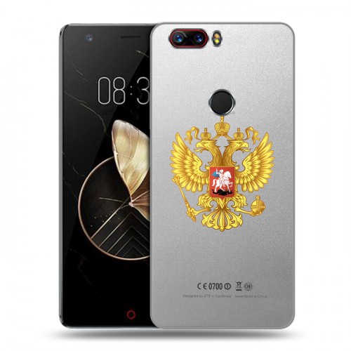 Полупрозрачный дизайнерский пластиковый чехол для ZTE Nubia Z17 Российский флаг