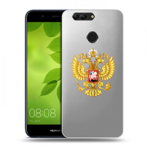 Полупрозрачный дизайнерский пластиковый чехол для Huawei Nova 2 Plus Российский флаг