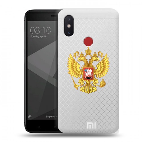 Полупрозрачный дизайнерский силиконовый чехол для Xiaomi Mi8 SE Российский флаг