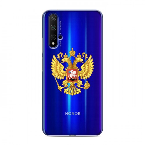 Полупрозрачный дизайнерский пластиковый чехол для Huawei Honor 20 Российский флаг