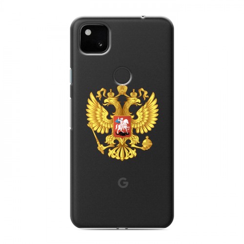 Полупрозрачный дизайнерский пластиковый чехол для Google Pixel 4a Российский флаг