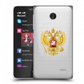 Полупрозрачный дизайнерский пластиковый чехол для Nokia X Российский флаг