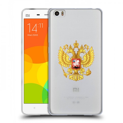 Полупрозрачный дизайнерский силиконовый чехол для Xiaomi Mi Note Российский флаг