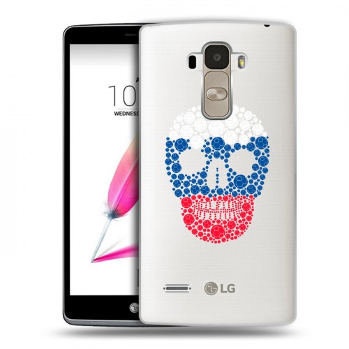 Полупрозрачный дизайнерский пластиковый чехол для LG G4 Stylus Российский флаг