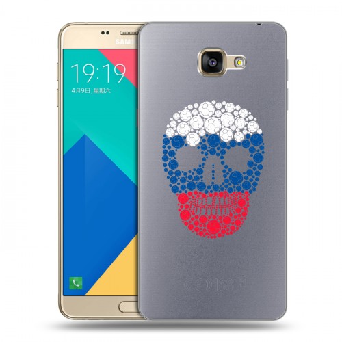 Полупрозрачный дизайнерский пластиковый чехол для Samsung Galaxy A9 Российский флаг