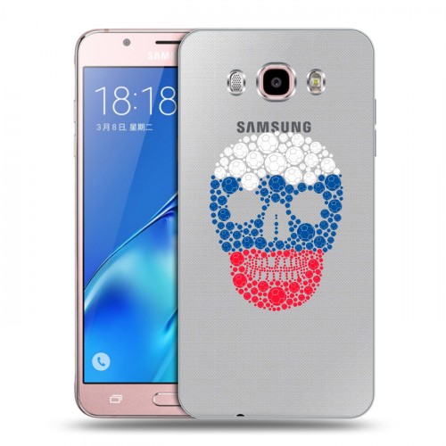 Полупрозрачный дизайнерский пластиковый чехол для Samsung Galaxy J5 (2016) Российский флаг