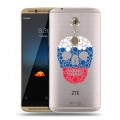 Полупрозрачный дизайнерский пластиковый чехол для ZTE Axon 7 Российский флаг