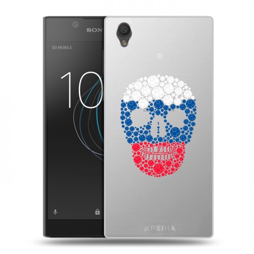 Полупрозрачный дизайнерский пластиковый чехол для Sony Xperia L1 Российский флаг