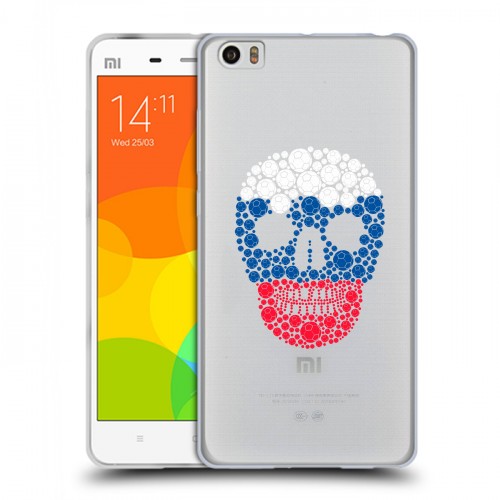 Полупрозрачный дизайнерский силиконовый чехол для Xiaomi Mi Note Российский флаг