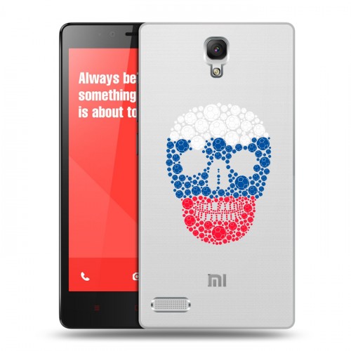 Полупрозрачный дизайнерский силиконовый чехол для Xiaomi RedMi Note Российский флаг