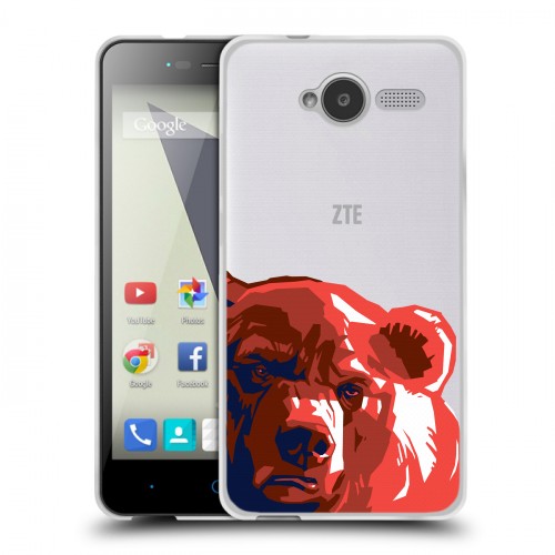 Полупрозрачный дизайнерский пластиковый чехол для ZTE Blade L3 Российский флаг