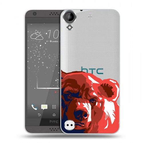 Полупрозрачный дизайнерский пластиковый чехол для HTC Desire 530 Российский флаг