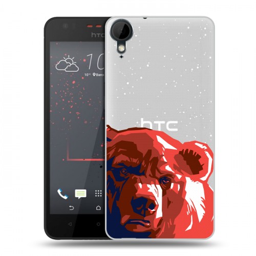 Полупрозрачный дизайнерский пластиковый чехол для HTC Desire 825 Российский флаг