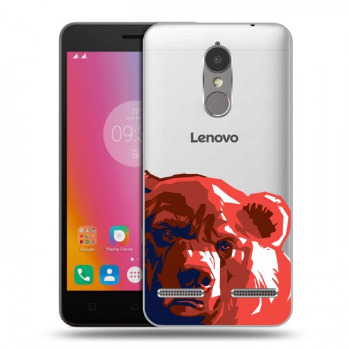 Полупрозрачный дизайнерский пластиковый чехол для Lenovo K6 Российский флаг