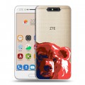 Полупрозрачный дизайнерский пластиковый чехол для ZTE Blade V8 Российский флаг