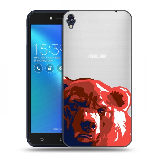 Полупрозрачный дизайнерский пластиковый чехол для Asus ZenFone Live Российский флаг