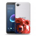 Полупрозрачный дизайнерский пластиковый чехол для HTC Desire 12 Российский флаг