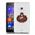 Полупрозрачный дизайнерский пластиковый чехол для Microsoft Lumia 540 Российский флаг