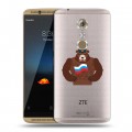 Полупрозрачный дизайнерский пластиковый чехол для ZTE Axon 7 Российский флаг