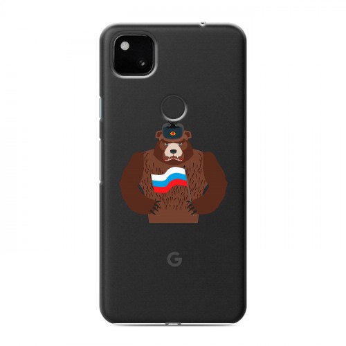 Полупрозрачный дизайнерский пластиковый чехол для Google Pixel 4a Российский флаг