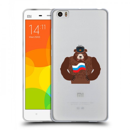 Полупрозрачный дизайнерский силиконовый чехол для Xiaomi Mi Note Российский флаг