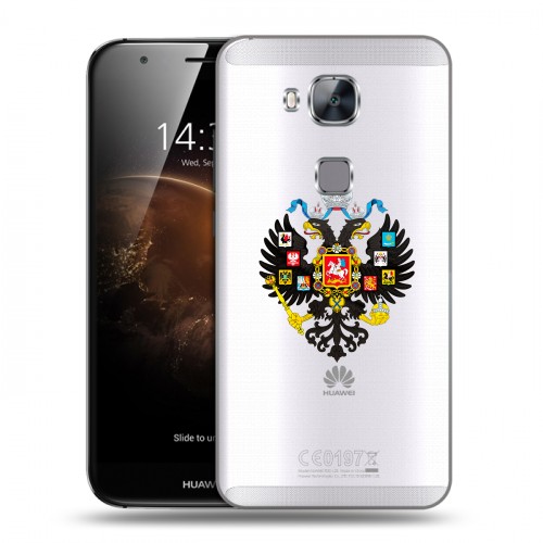 Полупрозрачный дизайнерский пластиковый чехол для Huawei G8 Российский флаг