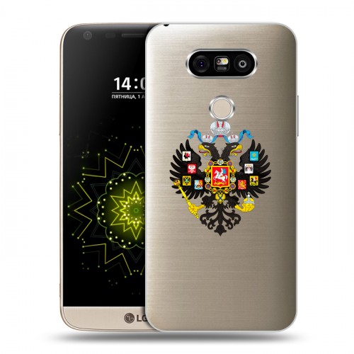 Полупрозрачный дизайнерский пластиковый чехол для LG G5 Российский флаг