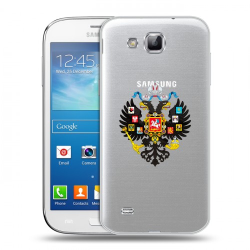 Полупрозрачный дизайнерский пластиковый чехол для Samsung Galaxy Premier Российский флаг
