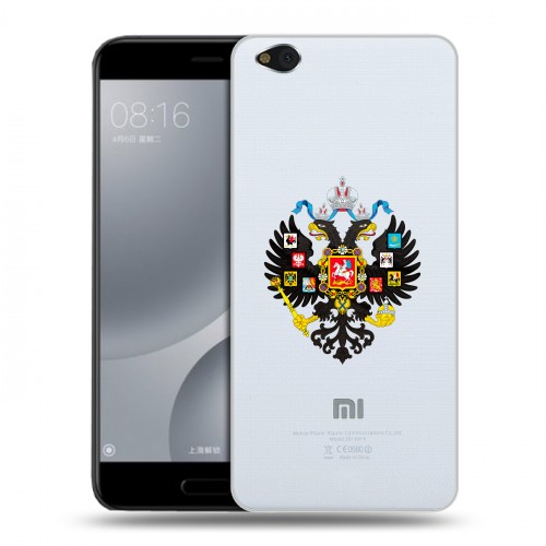 Полупрозрачный дизайнерский пластиковый чехол для Xiaomi Mi5C Российский флаг