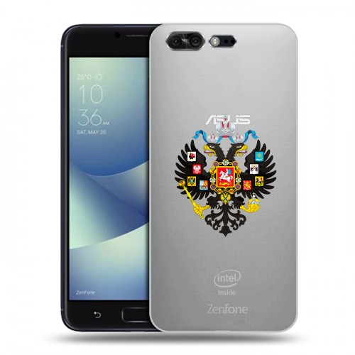 Полупрозрачный дизайнерский силиконовый чехол для ASUS ZenFone 4 Pro Российский флаг
