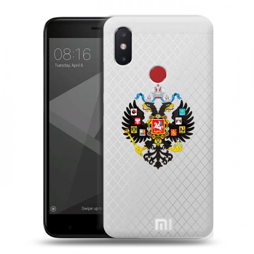 Полупрозрачный дизайнерский силиконовый чехол для Xiaomi Mi8 SE Российский флаг