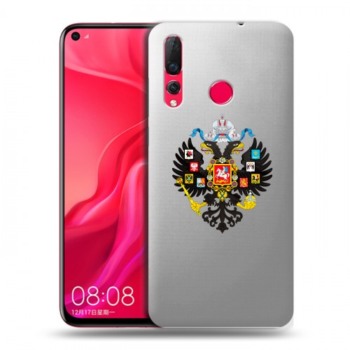 Полупрозрачный дизайнерский пластиковый чехол для Huawei Nova 4 Российский флаг