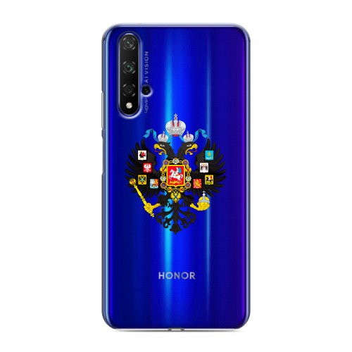 Полупрозрачный дизайнерский пластиковый чехол для Huawei Honor 20 Российский флаг