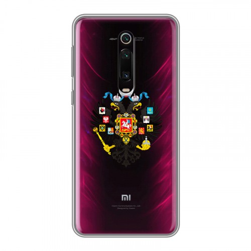 Полупрозрачный дизайнерский силиконовый чехол для Xiaomi RedMi K20 Российский флаг