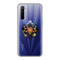 Полупрозрачный дизайнерский силиконовый чехол для Realme 6 Российский флаг