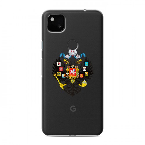 Полупрозрачный дизайнерский пластиковый чехол для Google Pixel 4a Российский флаг