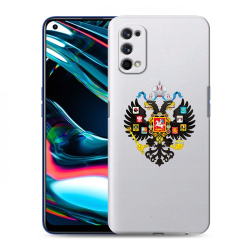Полупрозрачный дизайнерский силиконовый с усиленными углами чехол для Realme 7 Pro Российский флаг