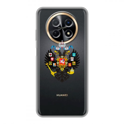 Полупрозрачный дизайнерский пластиковый чехол для Huawei Nova Y91 Российский флаг