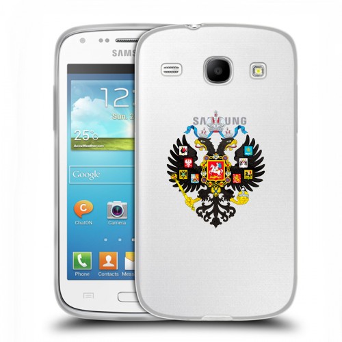 Полупрозрачный дизайнерский пластиковый чехол для Samsung Galaxy Core Российский флаг