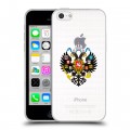 Полупрозрачный дизайнерский пластиковый чехол для Iphone 5c Российский флаг