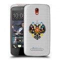 Полупрозрачный дизайнерский пластиковый чехол для HTC Desire 500 Российский флаг